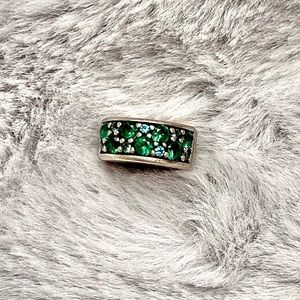 Pandora Green and Teal Pave Clip Charm